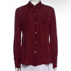 Nili Lotan Burgundy Blouse